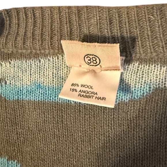 Krizia Maglia Blue Cloud Sweater Wool and Angora Cardigan Size 38 - Picture 5 of 8